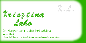 krisztina laho business card